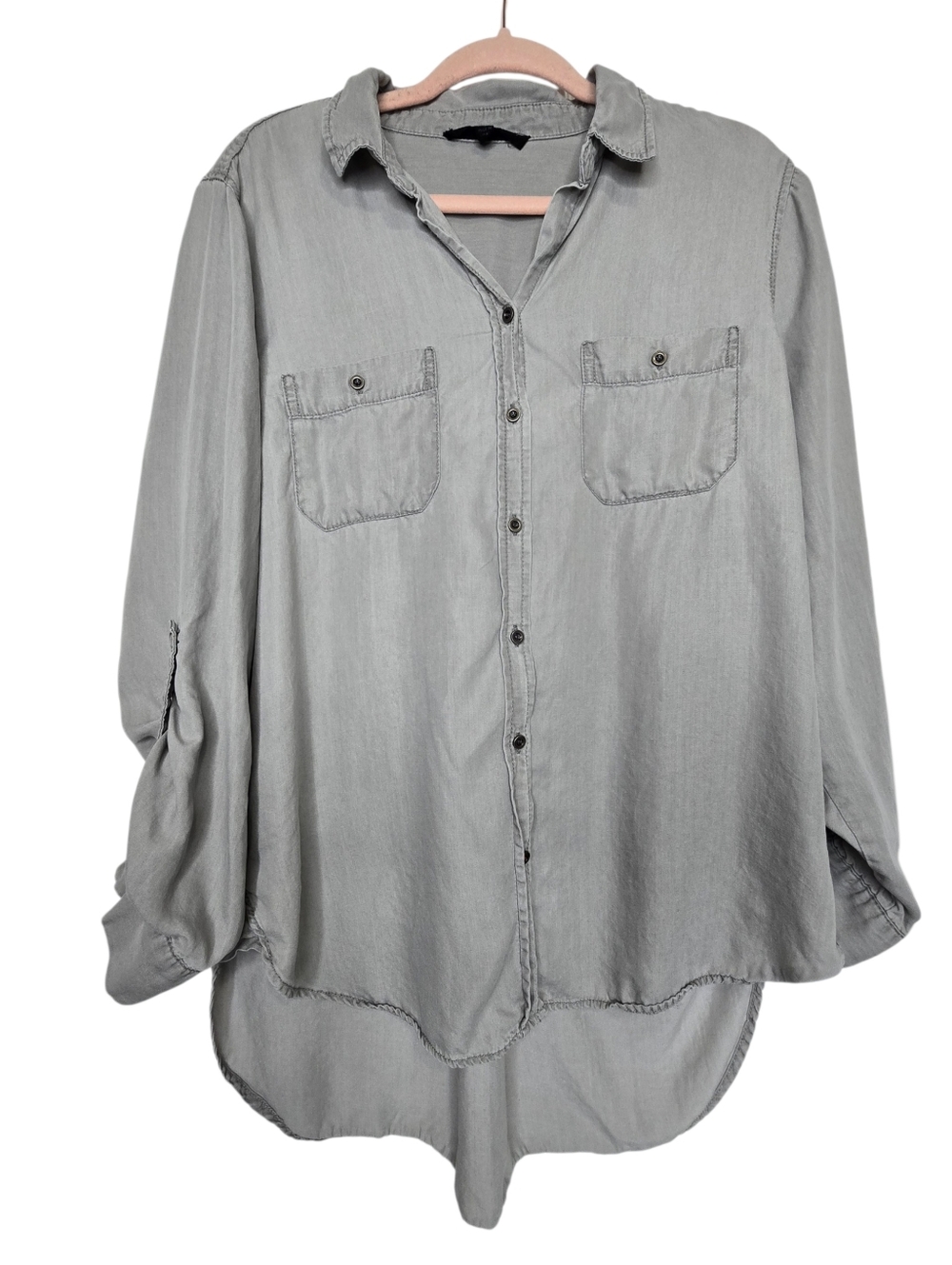 Jane + Delancey women's gray button-up shirt